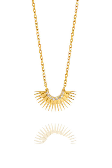 Rachel Jackson Mini Rising Sun Necklace Gold DSN7WTGP