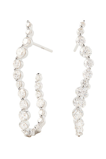 PDPAOLA Diamonds and white gold Venus hoops