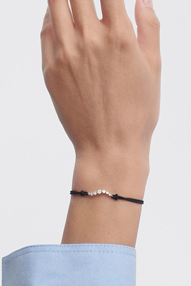 PDPAOLA Venus Diamond cord bracelet black