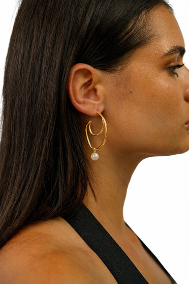 Sonne Bella Gold/Pearl Earrings