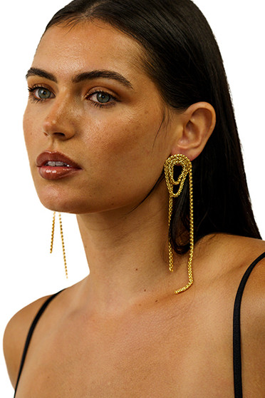 Sonne Caroline Gold Chain Earrings