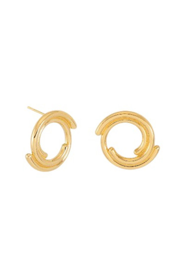 Rachel Jackson Front Facing Evolve Stud Earrings Gold PME15GP