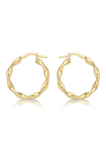 Sonne Fine 9K Gold Twist Hoop Creole Earrings Sonne Fine 9K Gold Twist Hoop Creole Earrings
