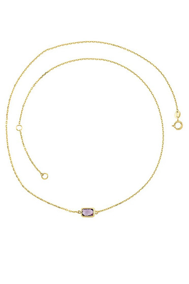 Sonne Fine 9K Yellow Gold Facted Amethyst Necklace Sonne Fine 9K Yellow Gold Facted Amethyst Necklace