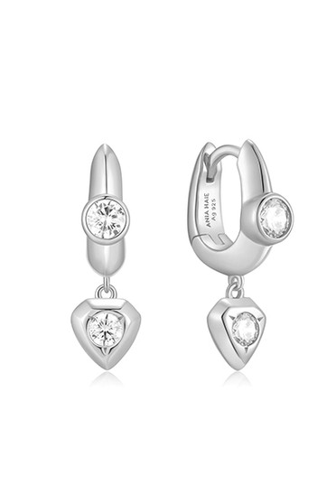 Ania Haie Silver U-Shaped Shield Drop Huggie Hoop Earrings E067-07H