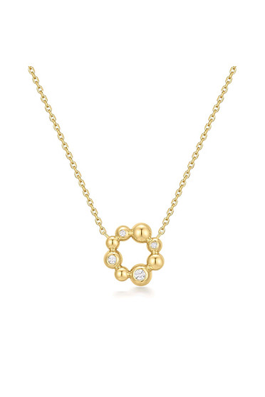 Ania Haie Gold Asymmetric Beaded Circle Necklace N066-03G