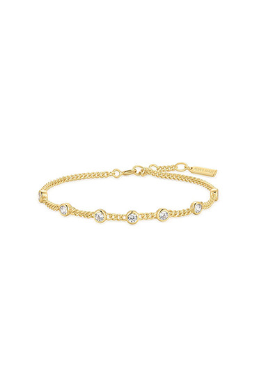 Ania Haie Gold Multi Station Round Stone Chain Bracelet B066-05G