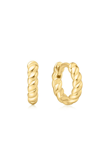 Ania Haie Gold Texture Small Huggie Hoop Earrings E063-03G Ania Haie Gold Texture Small Huggie Hoop Earrings E063-03G