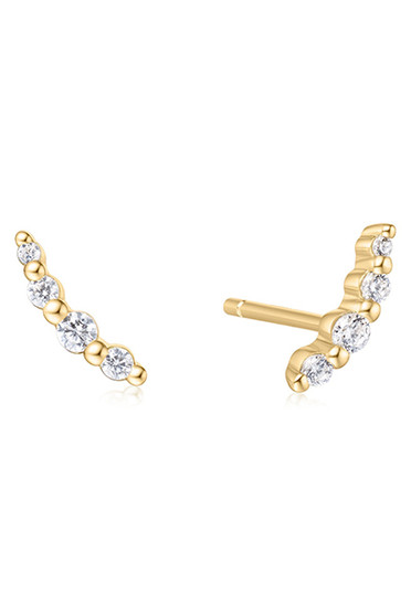 Ania Haie Gold Bezel Beaded Stone Stud Earrings E065-01G