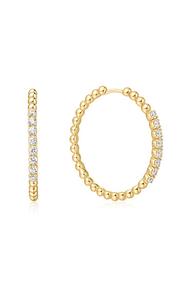 Ania Haie Gold Large Claw Sphere Beaded Hoop Earrings E065-05G Ania Haie Gold Large Claw Sphere Beaded Hoop Earrings E065-05G