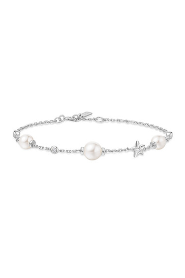 Ania Haie Silver Pearl and Star Station Bracelet B065-05H Ania Haie Silver Pearl and Star Station Bracelet B065-05H