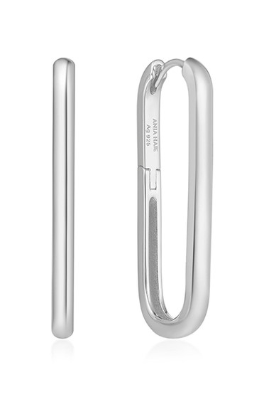 Ania Haie Silver Tube Oversized U Hoop Earrings E062-07H Ania Haie Silver Tube Oversized U Hoop Earrings E062-07H