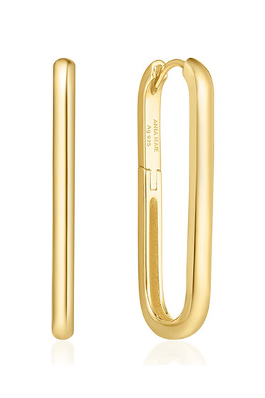 Ania Haie Gold Tube Oversized U Hoop Earrings E062-07G Ania Haie Gold Tube Oversized U Hoop Earrings E062-07G