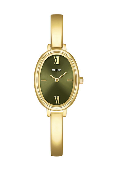 CLUSE L'Ovale Steel, Olive/Gold Watch CW16103