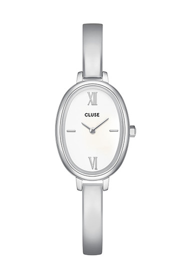 CLUSE L'Ovale Steel, White/Silver Watch CW16102