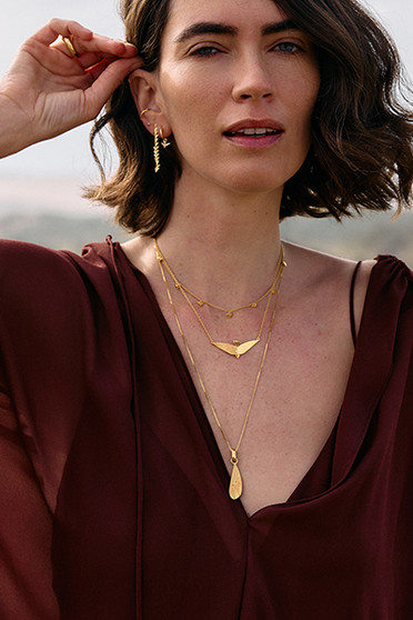 Rachel Jackson Dreamcatcher Celestial Bird Necklace Gold RSN13GP