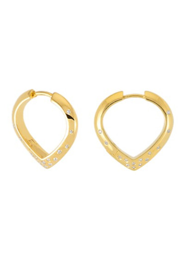 Rachel Jackson Medium Imagine White Sapphire Hoop Earrings Gold RSE11CGP