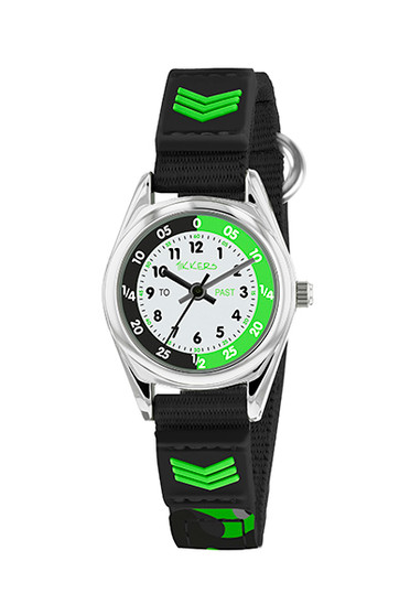 Tikkers Time Teacher Black Canvas Strap Watch