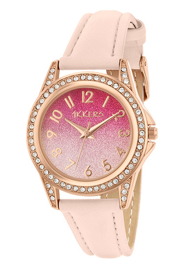 Tikkers Peach Fashion Straps Sparkle Dial Watch