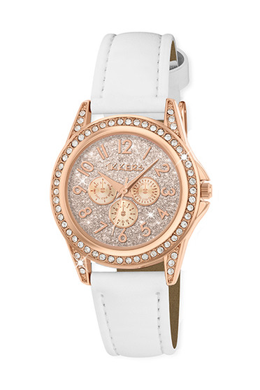 Tikkers White Chrono Fashion Straps Sparkle Dial Watch