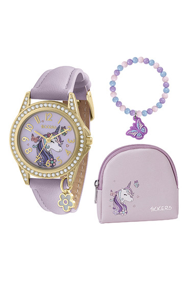 Tikkers Purple Unicorn Watch & Bracelet Purse Gift Set