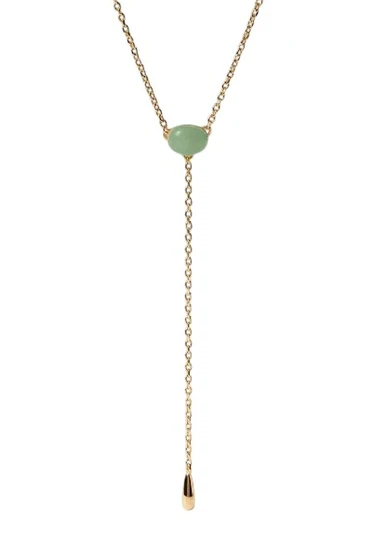 PDPAOLA Green Aventurine Stella Necklace