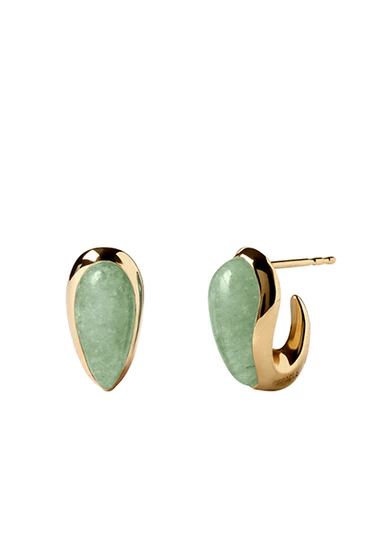 PDPAOLA Green Aventurine Luna Earrings ARB1-G92-U