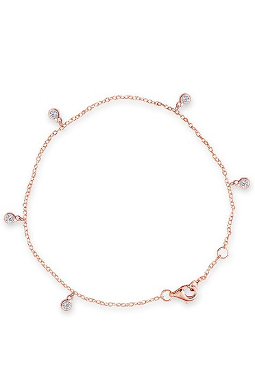 Bianc Rose Gold CZ Bezel Scattered Drop Bracelet 40100191