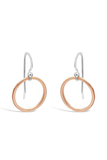 Ichu Rose Gold Circle Drop Earrings JP8207