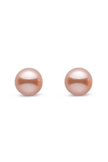 Ichu Button Pearl Earrings Peach RP0107P