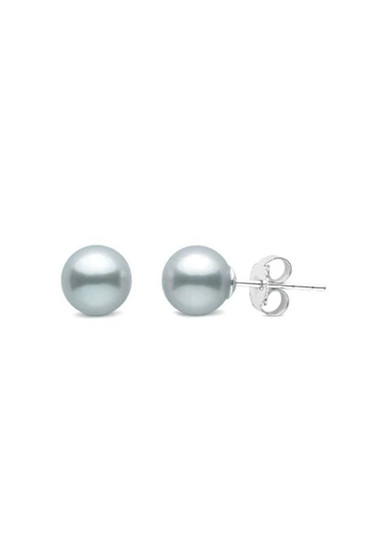 Ichu Button Pearls Earrings Blue/Grey RP0107B