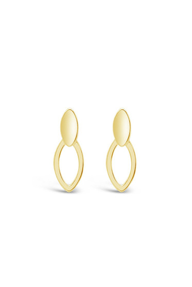 Ichu Double Oval Earrings Gold JP7007G
