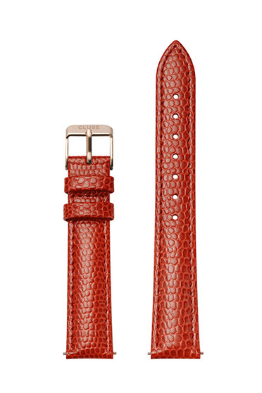 Cluse 16mm Watch Strap Coral Lizard/Rose Gold Leather CS12212