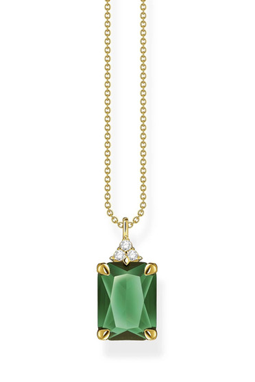 Thomas Sabo Necklace Green Stone Gold TKE2089GY