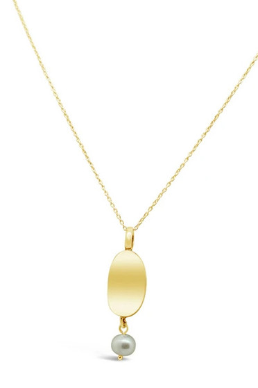 Ichu Curved Pearl Necklace Gold RP1504G