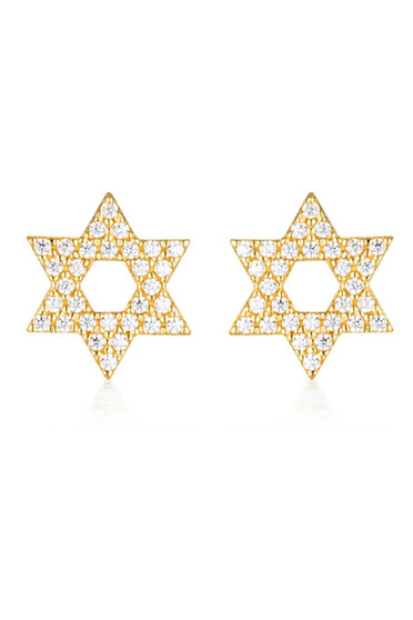 Georgini Rock Star Star Of David Earrings Gold IE994G