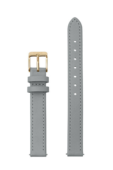 Cluse 12mm Watch Strap Grey/Gold Leather CS12009