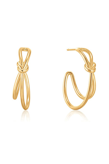 Ania Haie Gold Knot Stud Hoop Earrings E029-02G