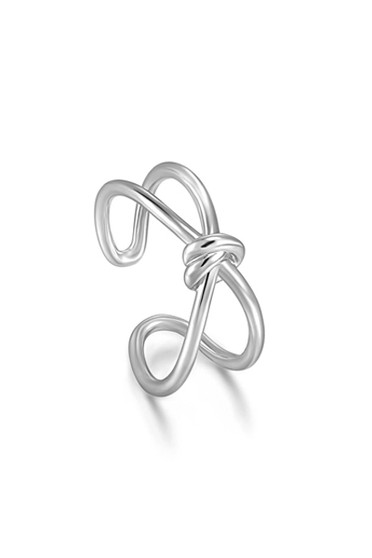 Ania Haie Silver Knot Double Band Adjustable Ring  R029-02H
