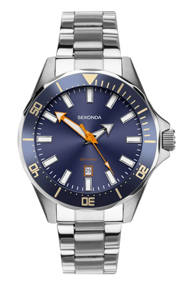 Sekonda Silver Blue Steel Bracelet 47mm SK1845