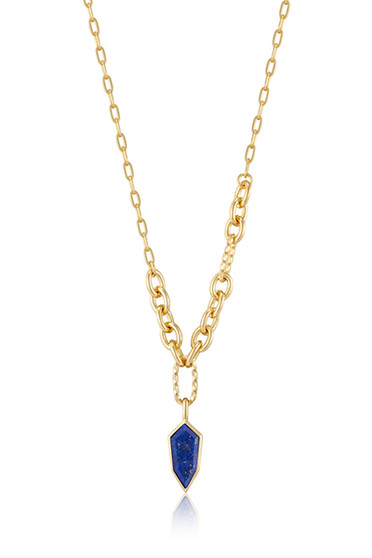 Ania Haie Gold Lapis Emblem Pendant Necklace N042-01G-L