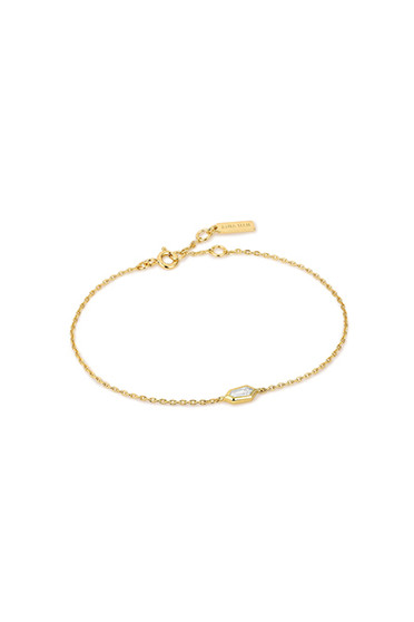 Ania Haie Gold Sparkle Emblem Chain Bracelet B041-02G-W