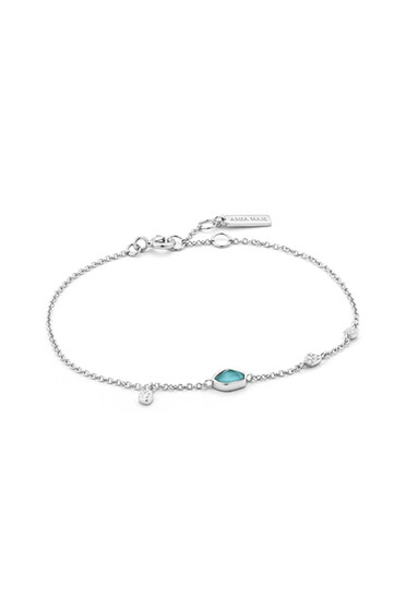 Ania Haie Turquoise Discs Bracelet Silver B014-01H