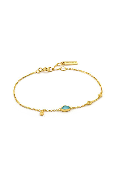 Ania Haie Turquoise Discs Bracelet Gold B014-01G