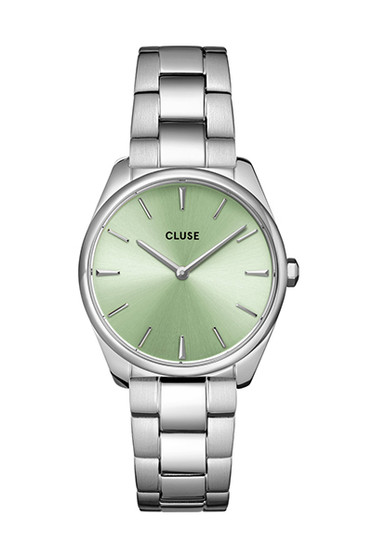 Cluse Feroce Petite Stone Green / Silver Link CW11215