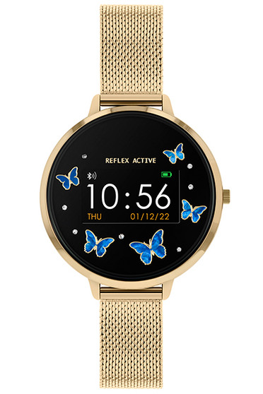 Reflex Active Series 3 Gold Butterfly Gold Mesh Strap RA03-4070
