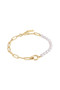 Ania Haie Gold Pearl Chunky Link Chain Bracelet