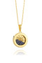 Rachel Jackson Small Deco Sun Amulet Birthstone Gold Necklace Amethyst AMSU16GPAM