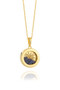 Rachel Jackson Small Deco Sun Amulet Birthstone Necklace Blue Sapphire AMSU16GPSA