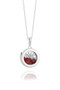 Rachel Jackson Small Deco Sun Amulet Birthstone Silver Necklace Garnet AMSU16SGA